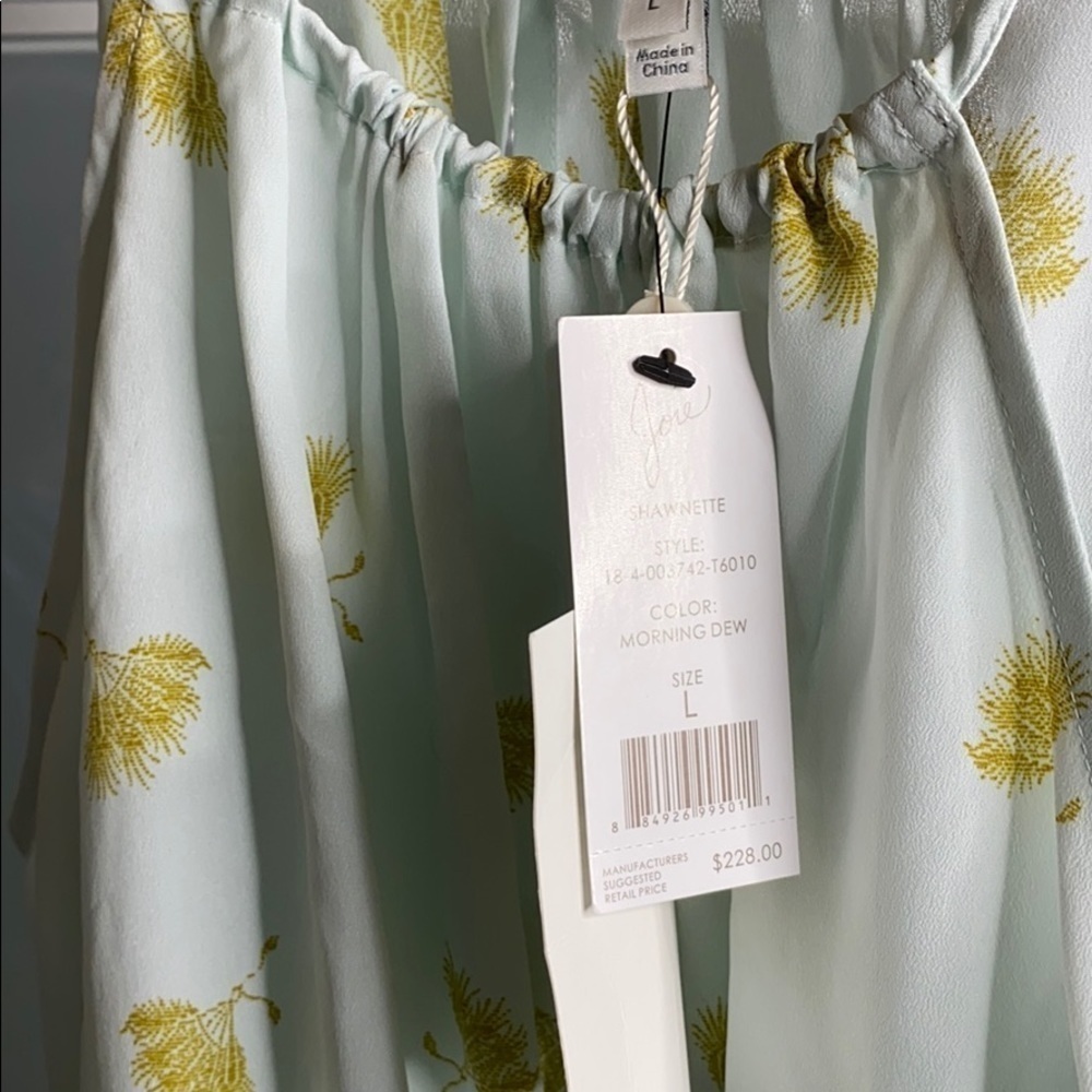 NWT Joie Light Blue Floral Sleeveless Blouse - Large - Picture 4 of 6